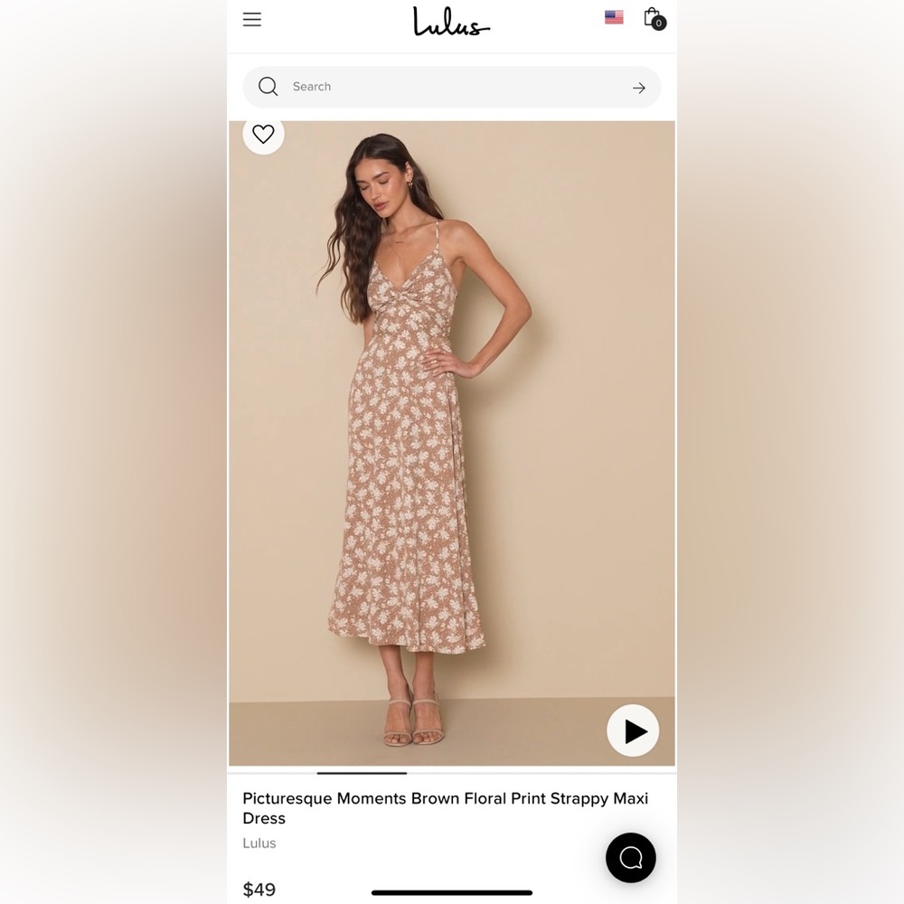 Lulus brown floral dress